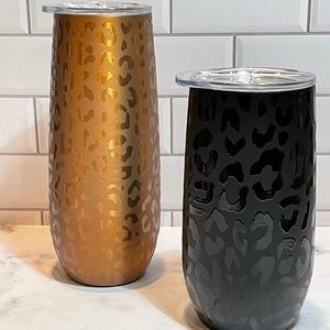 Insulated Metallic Leopard Tumblers